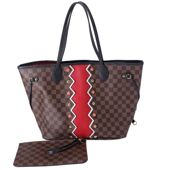 Louis Vuitton Neverfull MM Damier Ebene Karakoram Red Limited Edition - Picture 1 of 8